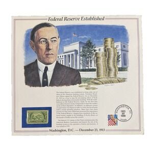 Federal Reserve Established Washington DC Dec 23, 1913 First Day Stamp
